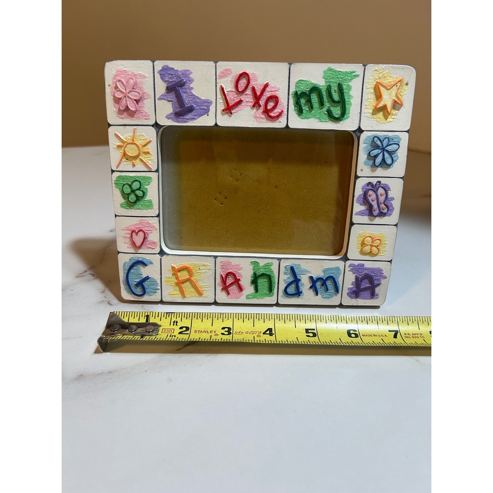 Russ Berrie I Love My Grandma Picture Frame Colorful Block Letters Resin 15222